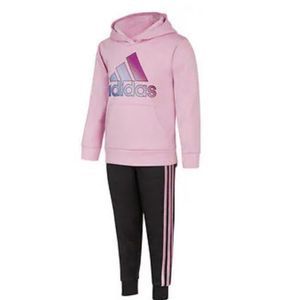 Adidas Girl's 2-Piece Fleece Activewear Set, Purple